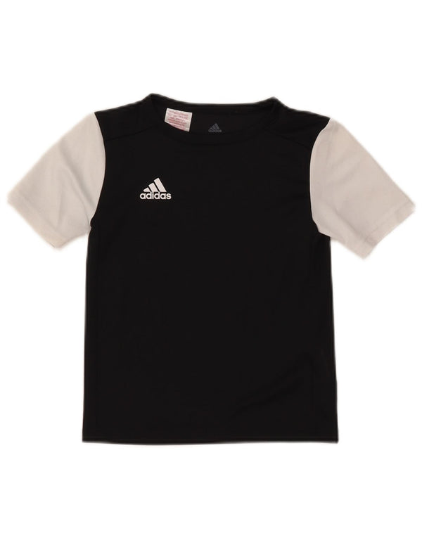 Adidas Boys Climalite majica kratkih rukava 7-8 Years XS Black Colourblock Poliester