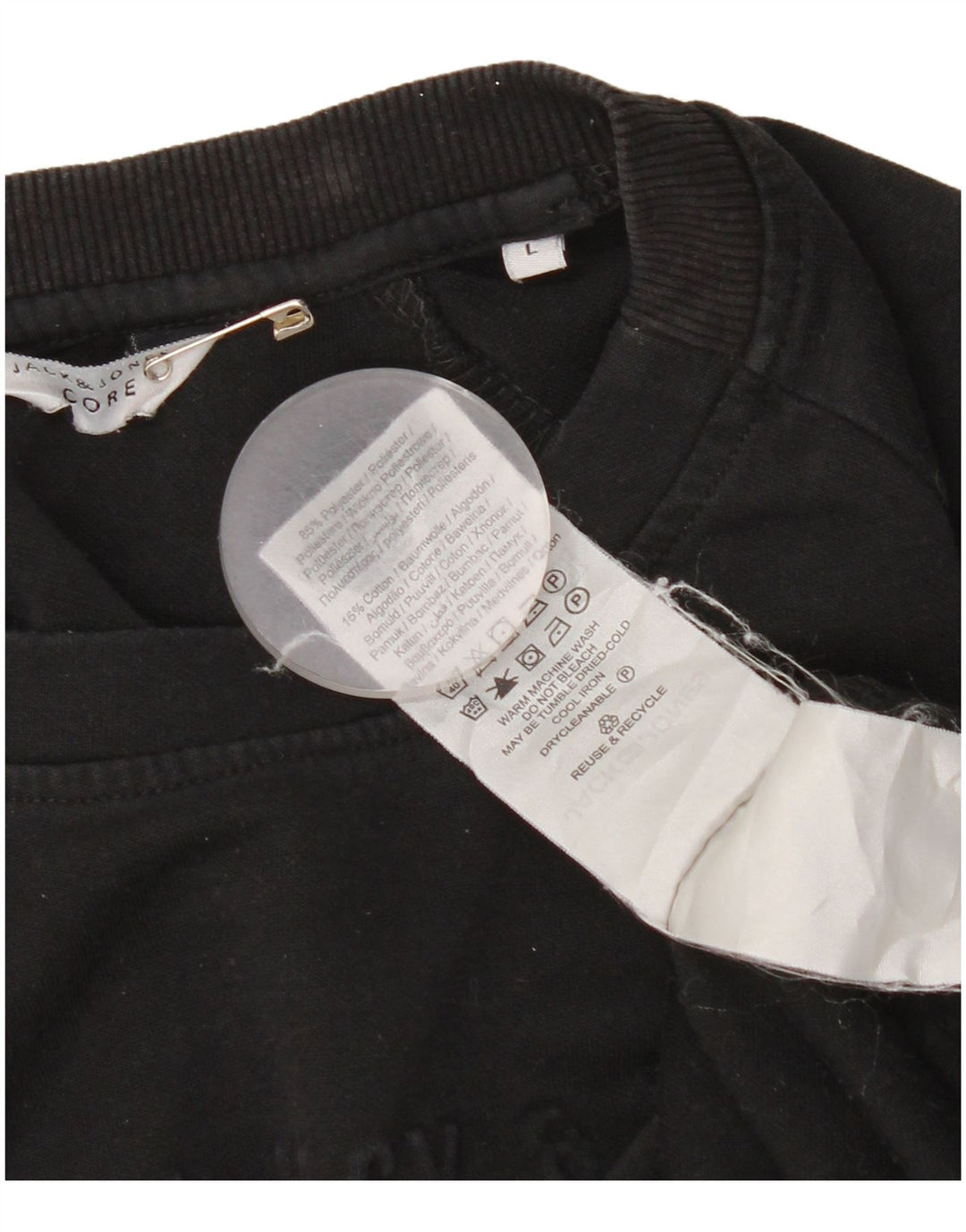 Jack & Jones muška majica s kratkim rukavima Veliki crni poliester