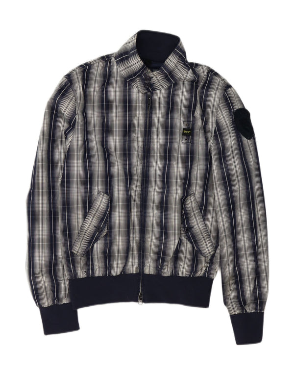 Blauer muška bomber jakna UK 42 XL tamnoplavi karirani poliester