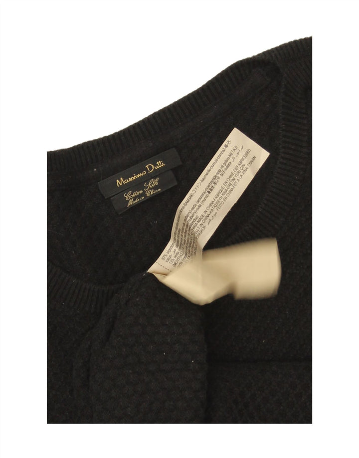Massimo Dutti muški pulover s okruglim izrezom XL crni pamuk