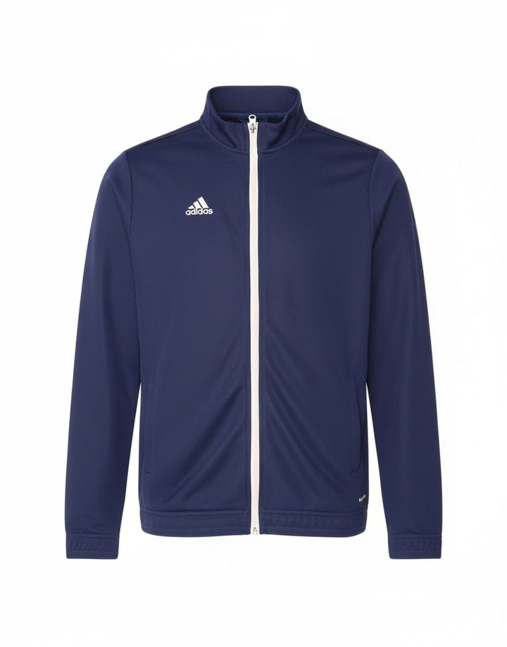 ADIDAS Boys Aeroready Tracksuit Top Jacket 15-16 Years Navy Blue Polyester