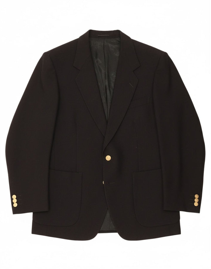 MAGEE Mens 2 Button Blazer Jacket UK 38 Medium Black