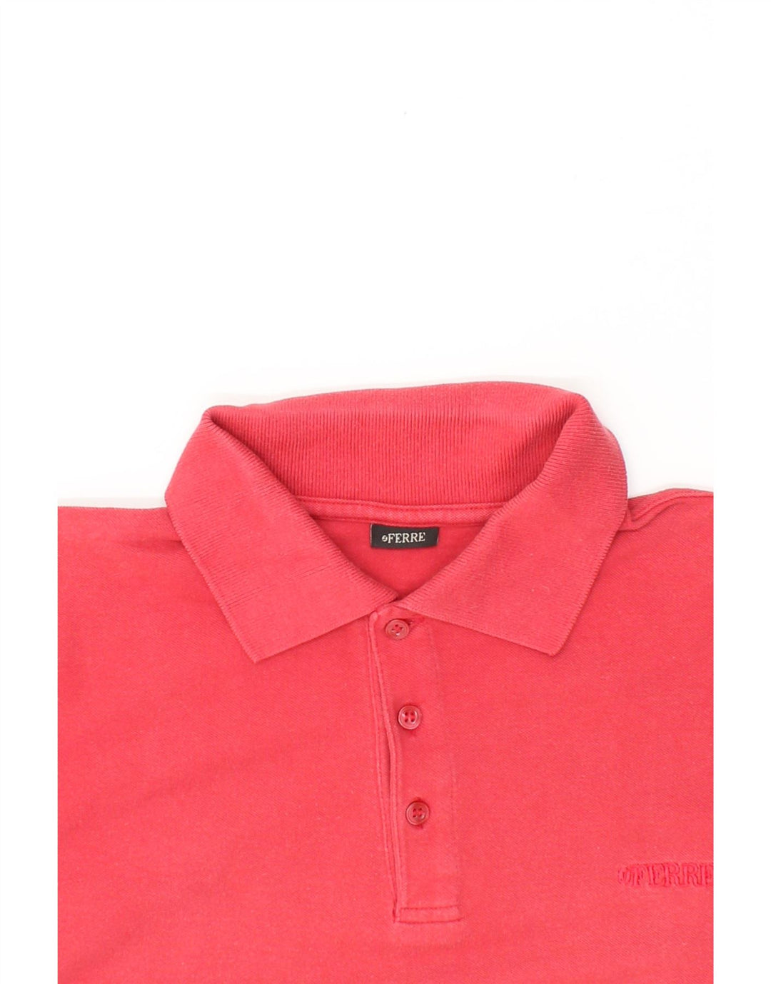 FERRE Mens Polo Shirt Large Pink Cotton Vintage Ferre and Second-Hand Ferre from Messina Hembry 