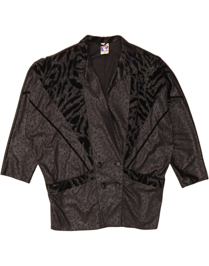 YESSICA Womens Oversized 3/4 Sleeve Blazer Jacket EU 38 Medium Black Vintage Yessica and Second-Hand Yessica from Messina Hembry 