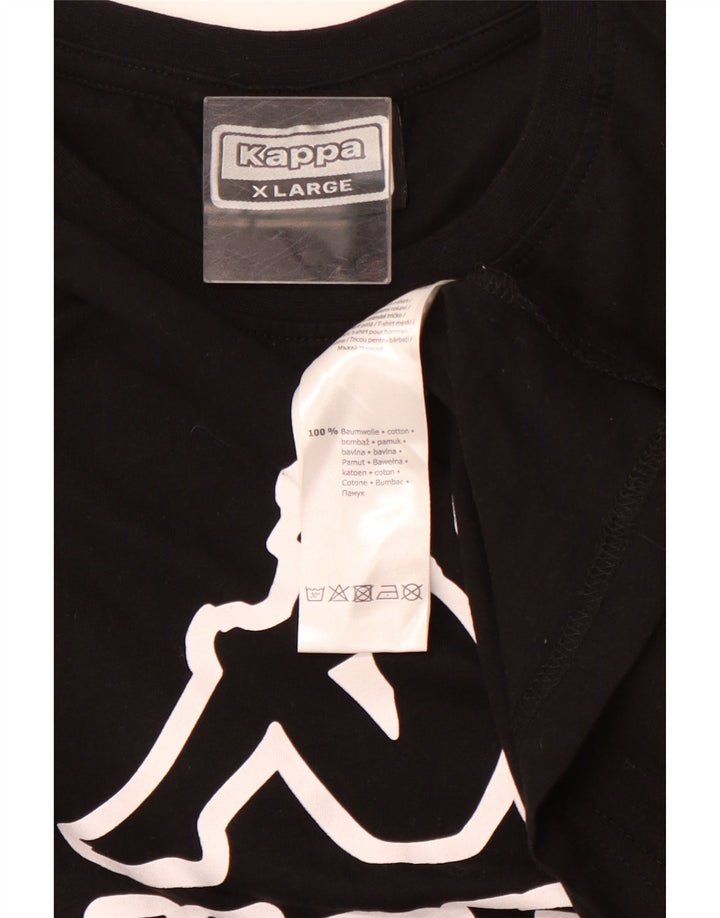 KAPPA muška majica kratkih rukava s grafičkim motivima XL crni pamuk