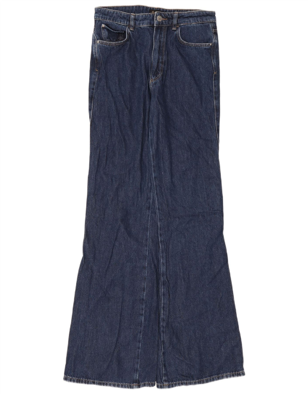 Ženske lepršave traperice Massimo Dutti EU 38 male W28 L34 tamnoplavi pamuk