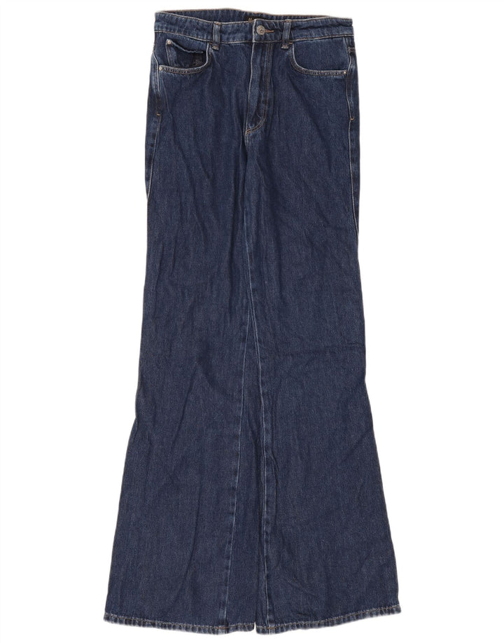 Ženske lepršave traperice Massimo Dutti EU 38 male W28 L34 tamnoplavi pamuk