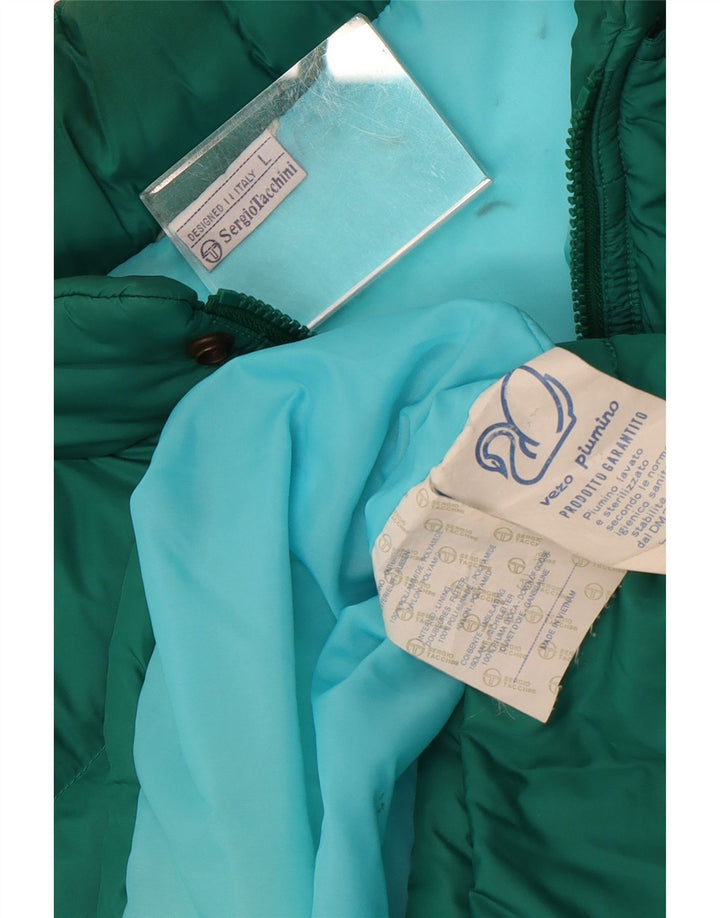 Sergio Tacchini muška podstavljena jakna UK 40 veliki zeleni poliamid