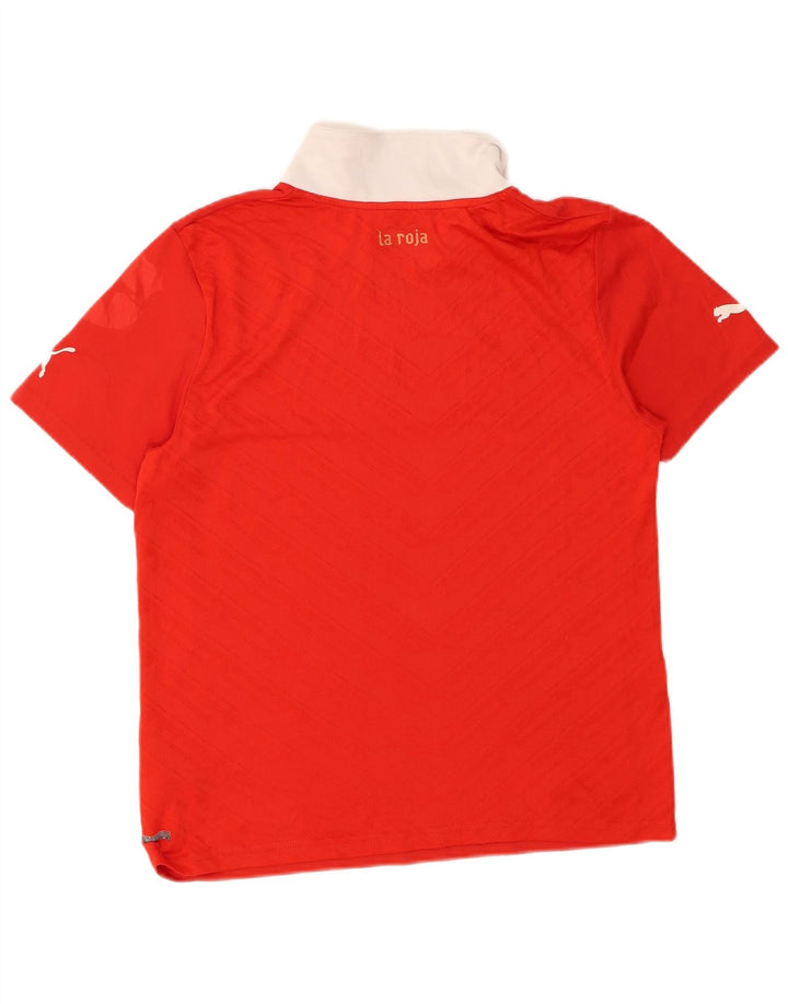 PUMA Mens Graphic Polo Shirt Large Red Colourblock