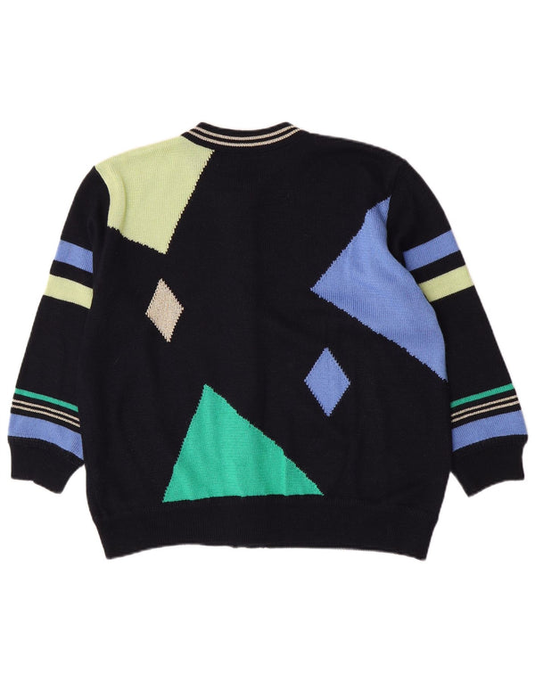 Rabe ženski kardigan džemper UK 14 Veliki tamnoplavi geometrijski akril