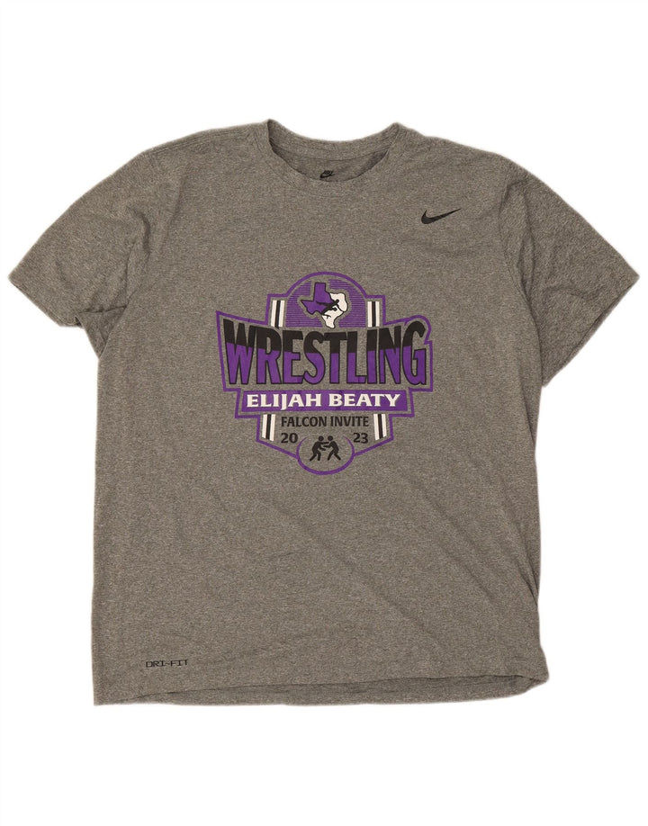 Nike Dri Fit Graphic majica kratkih rukava XL sivi poliester