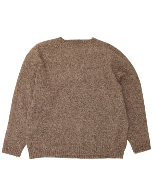 KAPPA muški džemper s okruglim izrezom 2XL smeđe pjegave vune