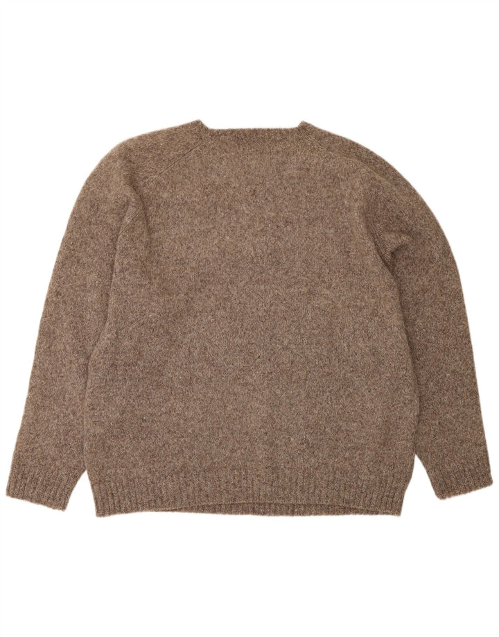 KAPPA muški džemper s okruglim izrezom 2XL smeđe pjegave vune