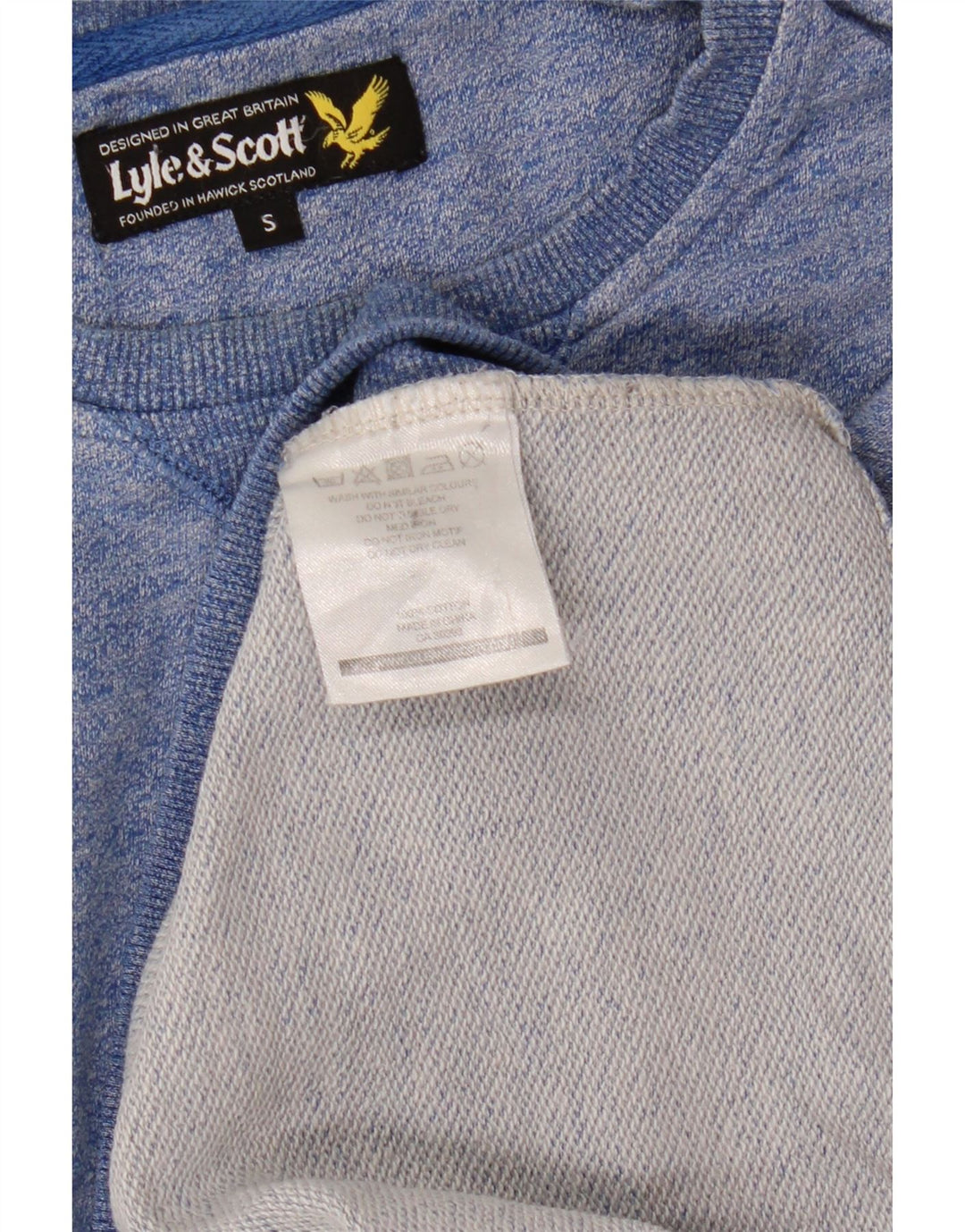 Lyle & Scott muška majica s malim plavim flekama od pamuka