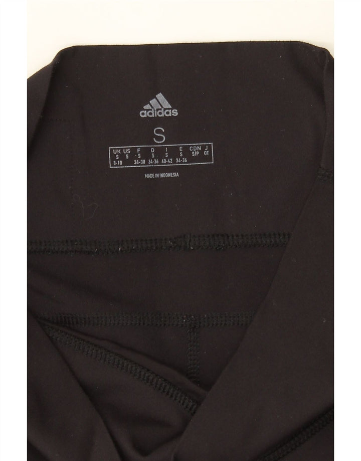 ADIDAS Womens Leggings UK 8/10 Small Black Polyester Vintage Adidas and Second-Hand Adidas from Messina Hembry 