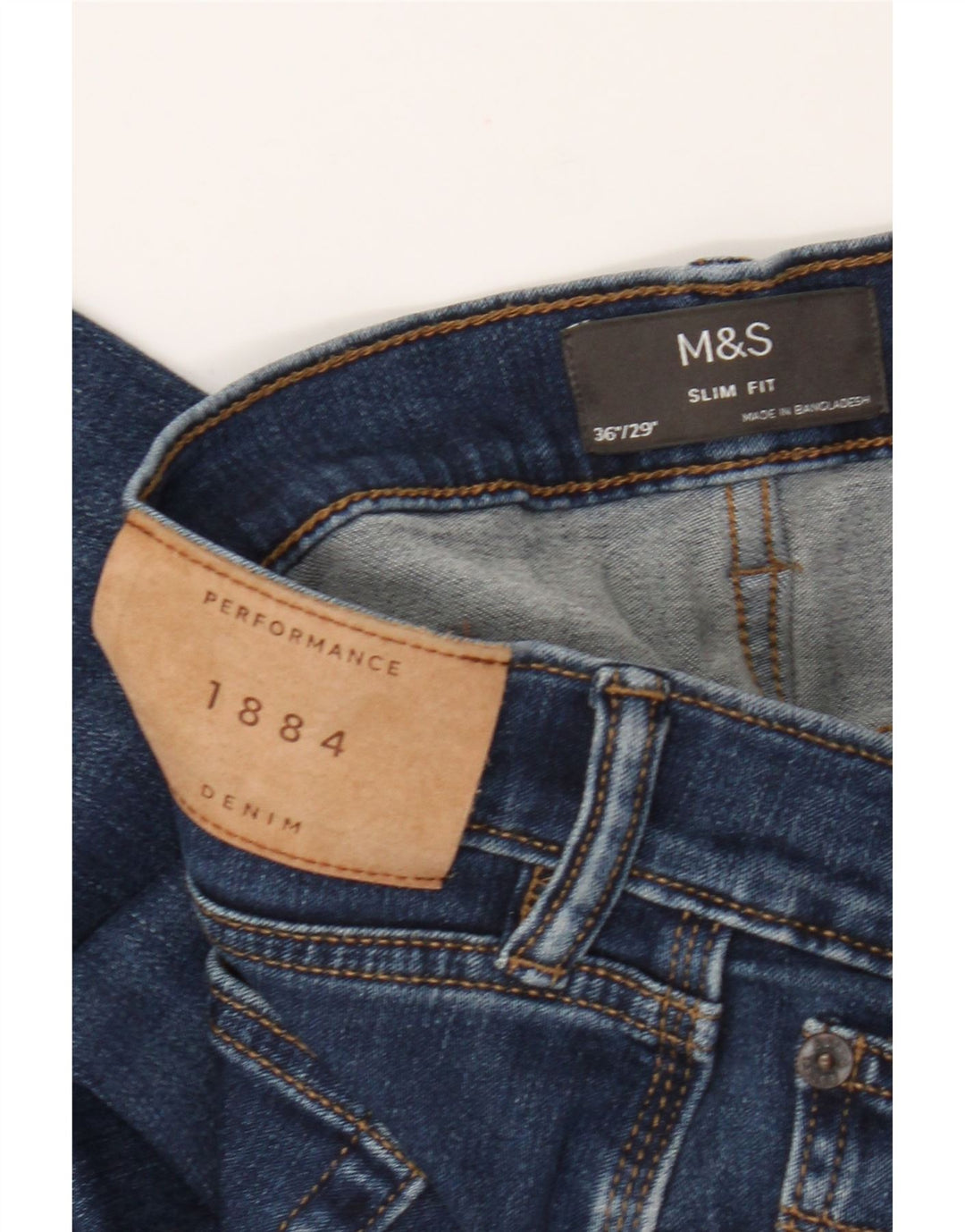 Marks & Spencer muške uske traperice W36 L29 plavi pamuk