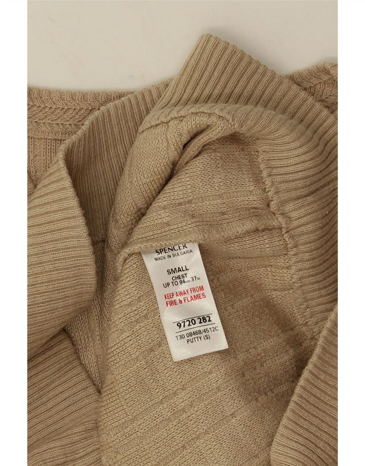 Marks & Spencer muški džemper s V-izrezom mali bež akril