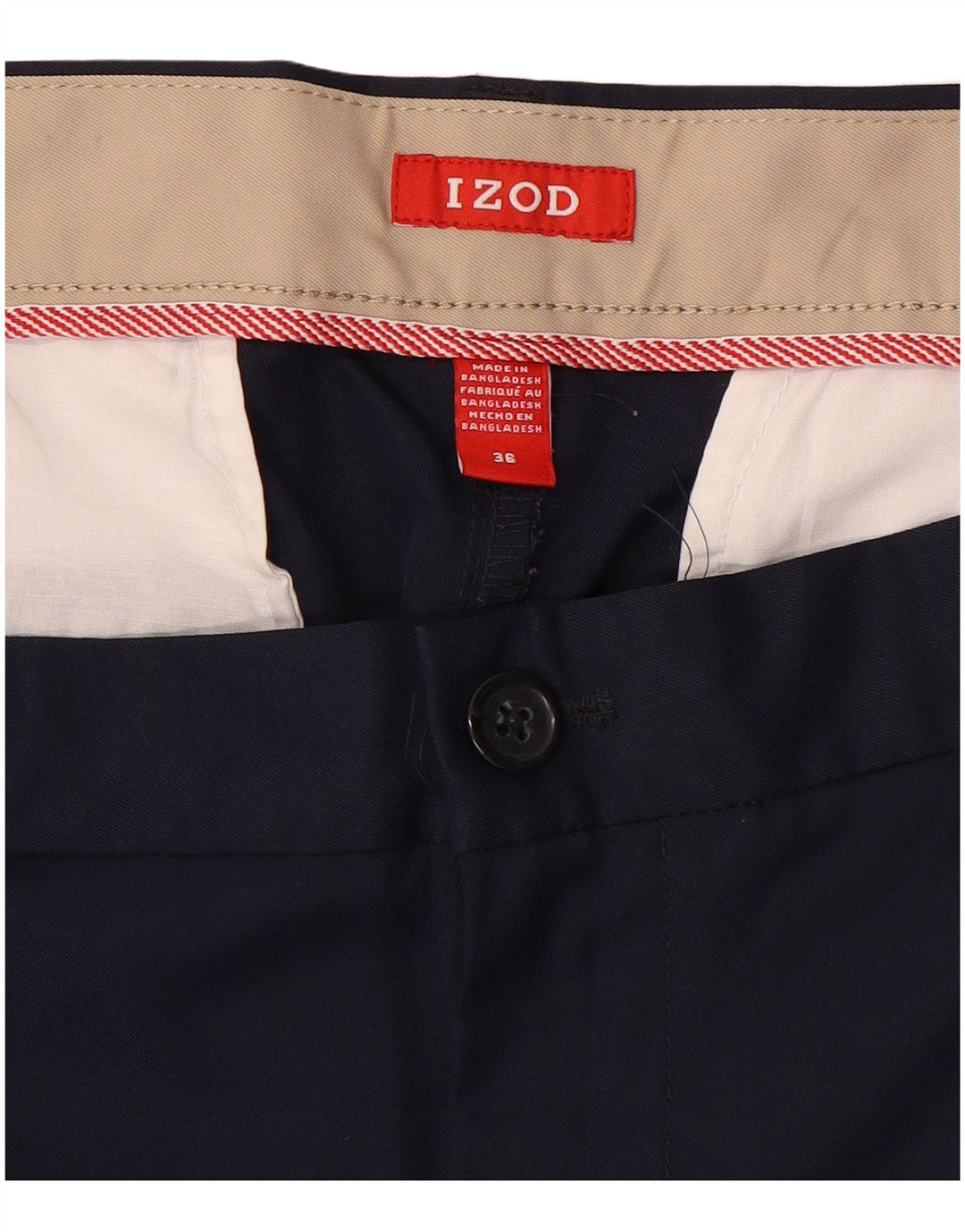 IZOD Muške chino kratke hlače W36 velike tamnoplave