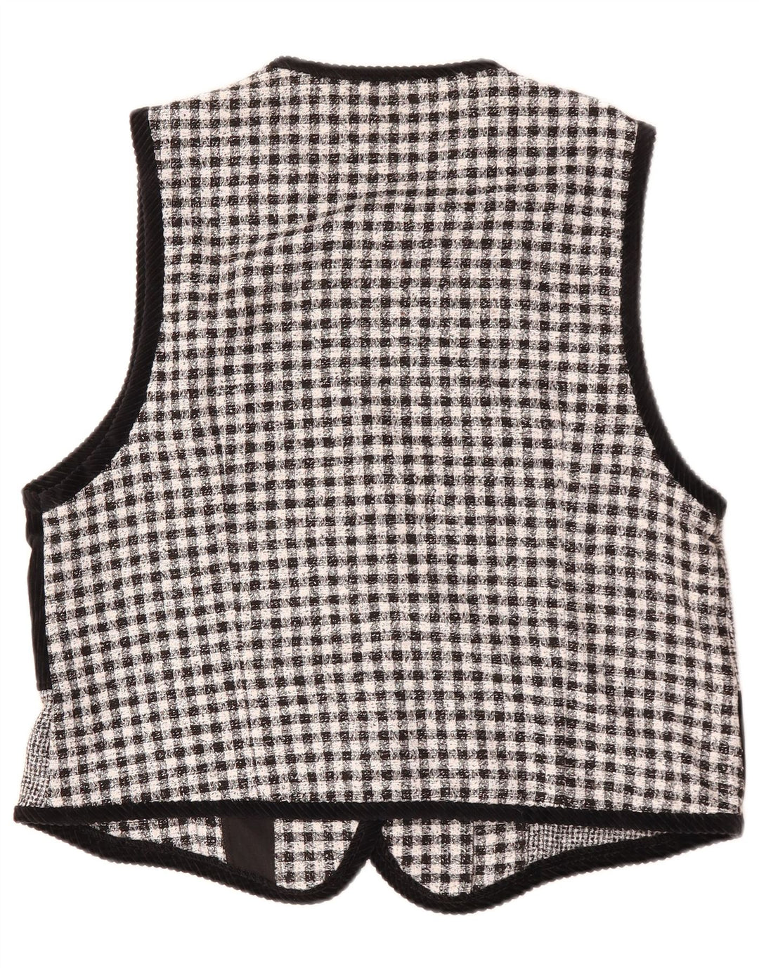 VINTAGE ženski prsluk UK 16 veliki crni patchwork poliester