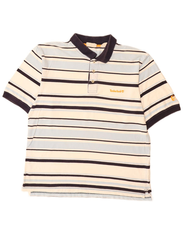TIMBERLAND Mens Polo Shirt XL Multicoloured Striped Cotton