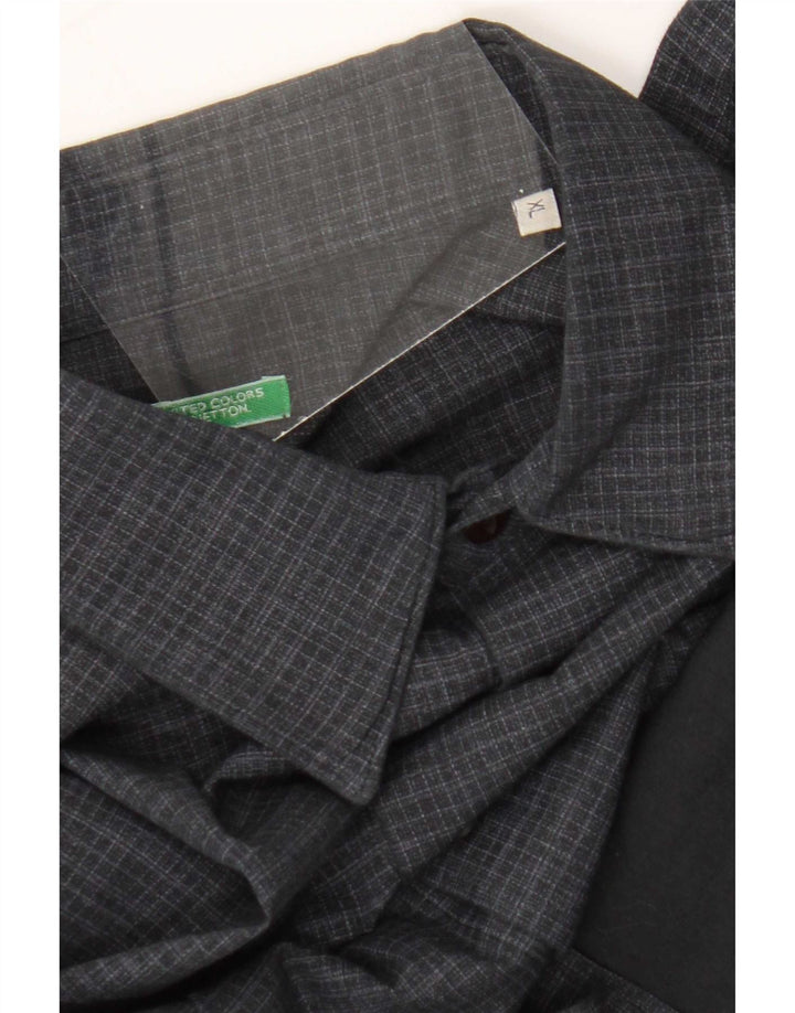 Benetton muška košulja XL tamnoplava gingham