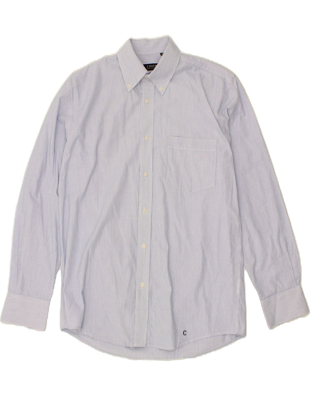 COVERI Mens Shirt Size 38/40 Medium Blue Pinstripe Cotton Vintage Coveri and Second-Hand Coveri from Messina Hembry 