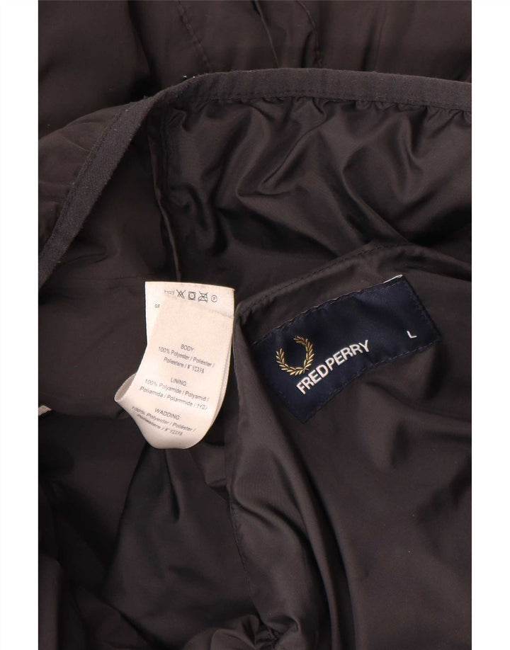 Fred Perry muška podstavljena jakna s kapuljačom UK 40 veliki crni poliester