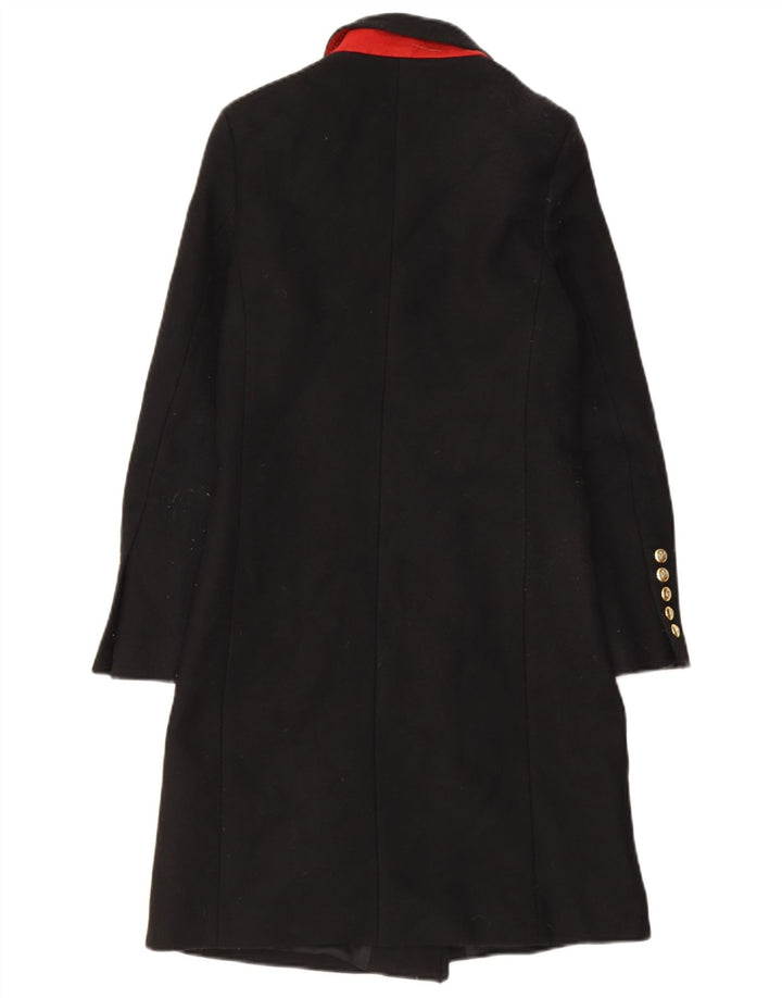 Zara ženski kaput s dvorednim kopčanjem UK 6 XS crni poliester