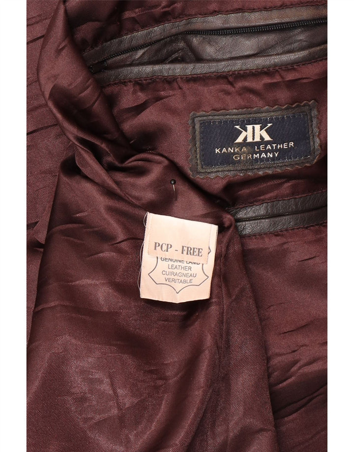 Vintage muška kožna jakna UK 44 2XL crna koža