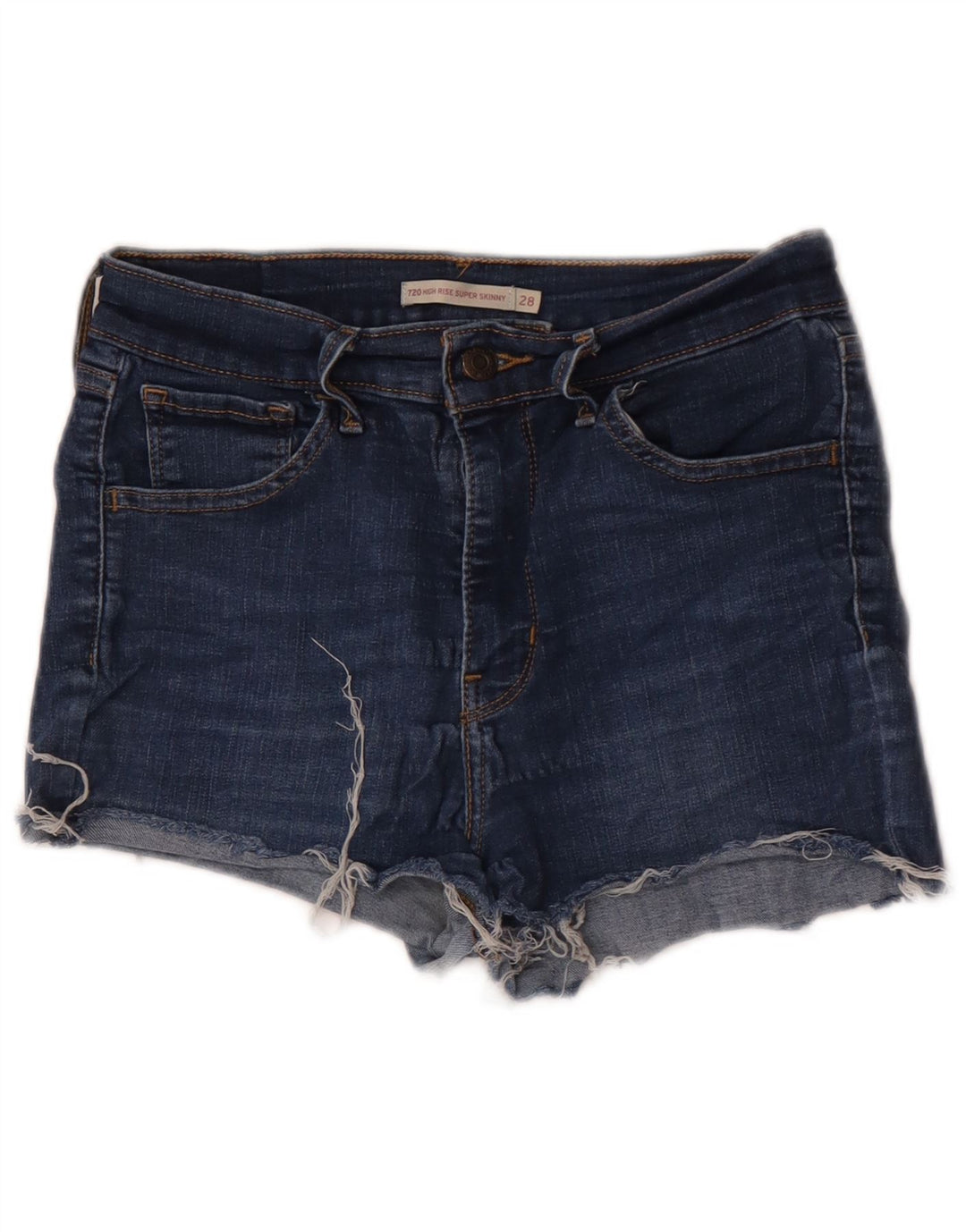 LEVI'S ženske kratke traper hlače visokog struka 720 W28 srednje plavi pamuk