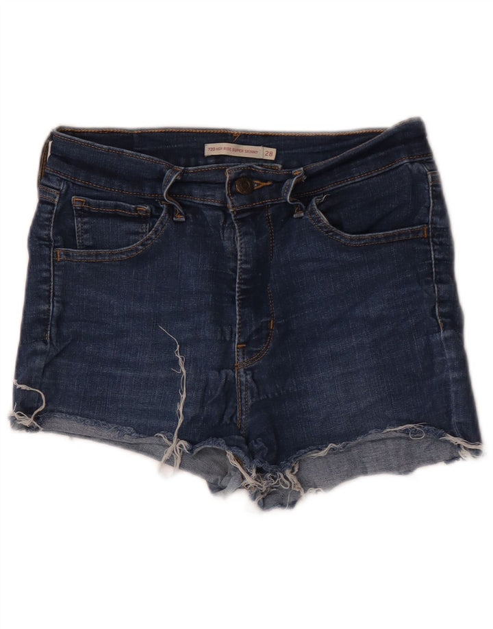 LEVI'S ženske kratke traper hlače visokog struka 720 W28 srednje plavi pamuk