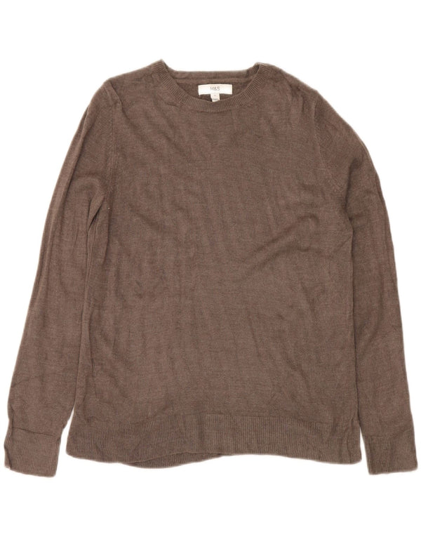 Marks & Spencer ženski džemper s morskim izrezom UK 12 srednje sivi akril