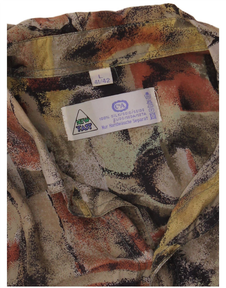 NOVA BRZA muška košulja s apstraktnim uzorkom, veličina 41/42, velika raznobojna svila