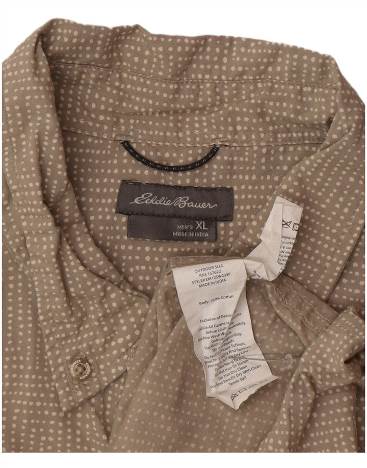 Eddie Bauer muška košulja kratkih rukava XL sivi pamuk na točkice