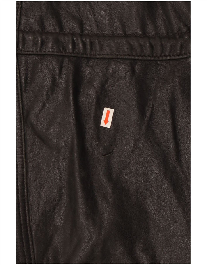 Vintage muška kožna jakna UK 44 2XL crna koža