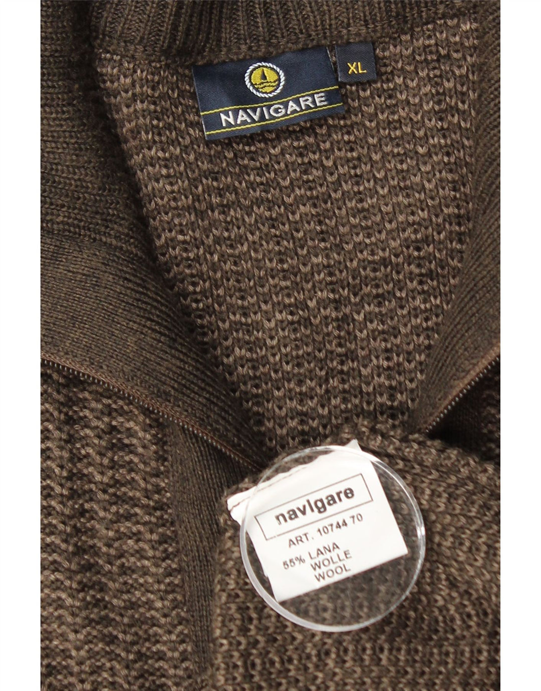 NAVIGARE muški kardigan pulover XL siva vuna