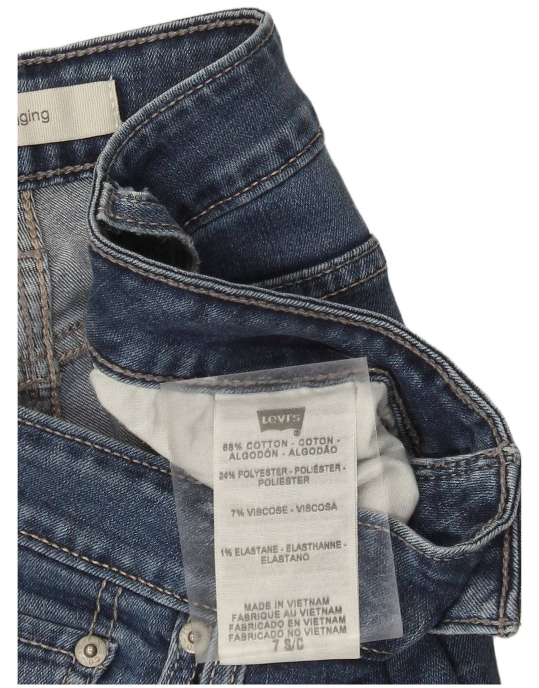 LEVI'S Ženske 535 uske traperice s tajicama US 7 Srednje W28 L27 Plavi pamuk