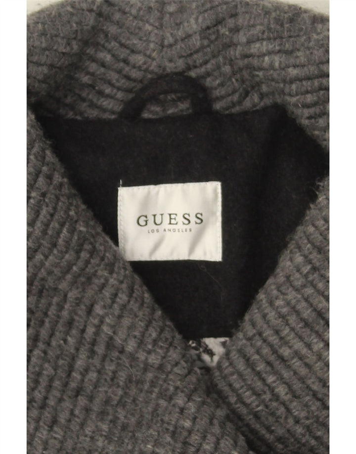 GUESS Womens Overcoat UK 8 Small Black Colourblock Wool Vintage Guess and Second-Hand Guess from Messina Hembry 
