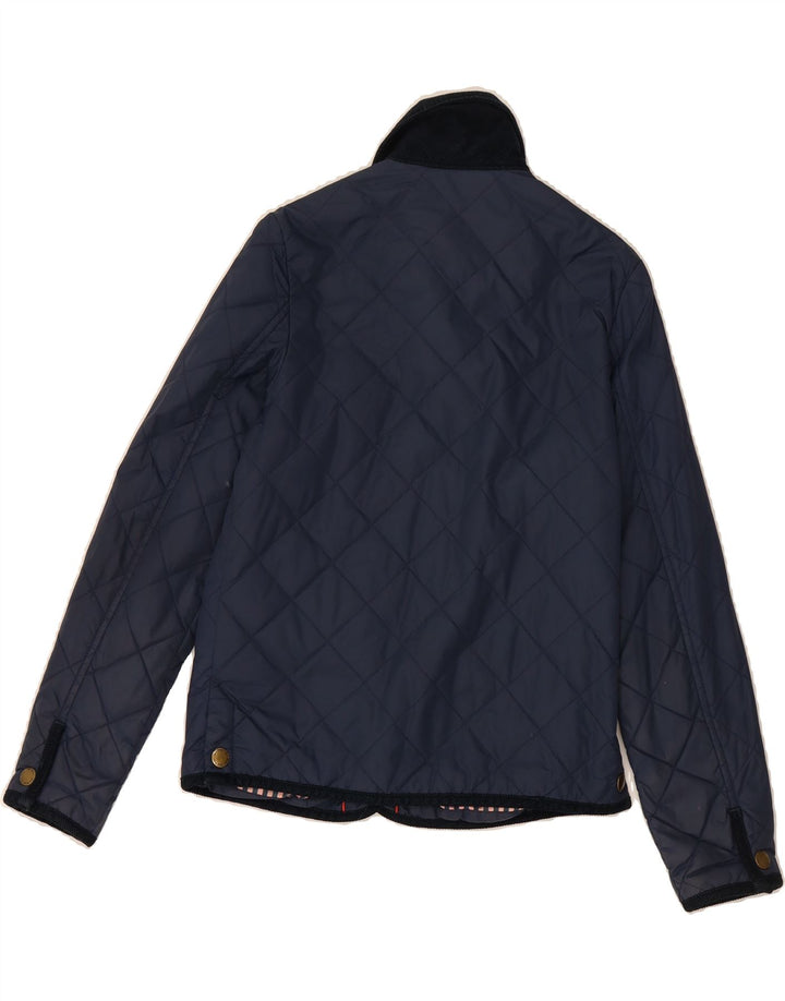 JACK WILLS Womens Quilted Jacket UK 8 Small Navy Blue Nylon Vintage Jack Wills and Second-Hand Jack Wills from Messina Hembry 