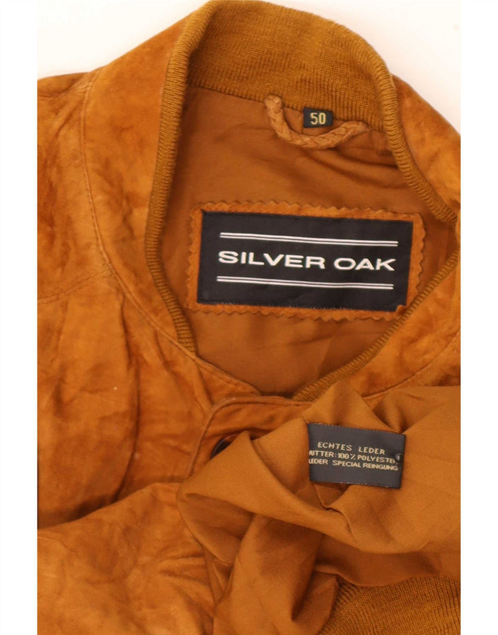 Vintage muška bomber jakna od brušene kože IT 50 velika smeđa koža