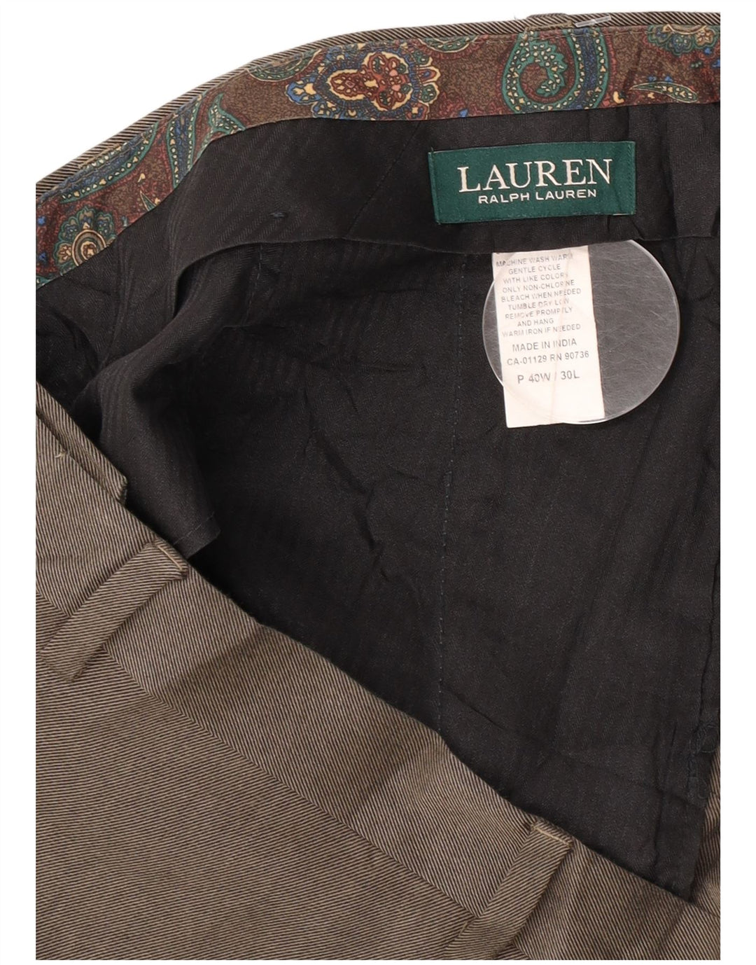 Ralph Lauren muške hlače ravnog odijela W40 L30 sivi poliester