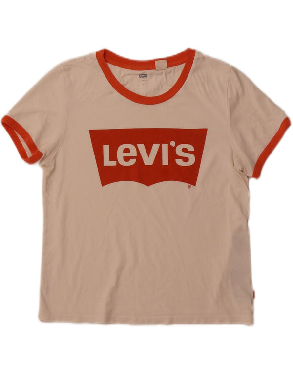 LEVI'S ženska majica kratkih rukava s grafičkim motivima, UK 12 srednje bijele boje, pamuk