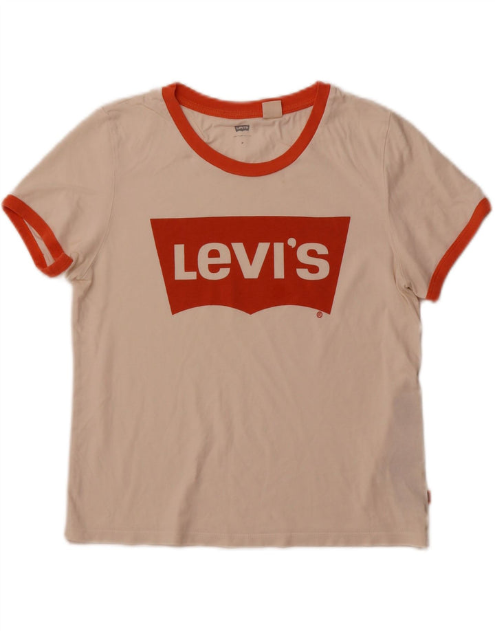LEVI'S ženska majica kratkih rukava s grafičkim motivima, UK 12 srednje bijele boje, pamuk
