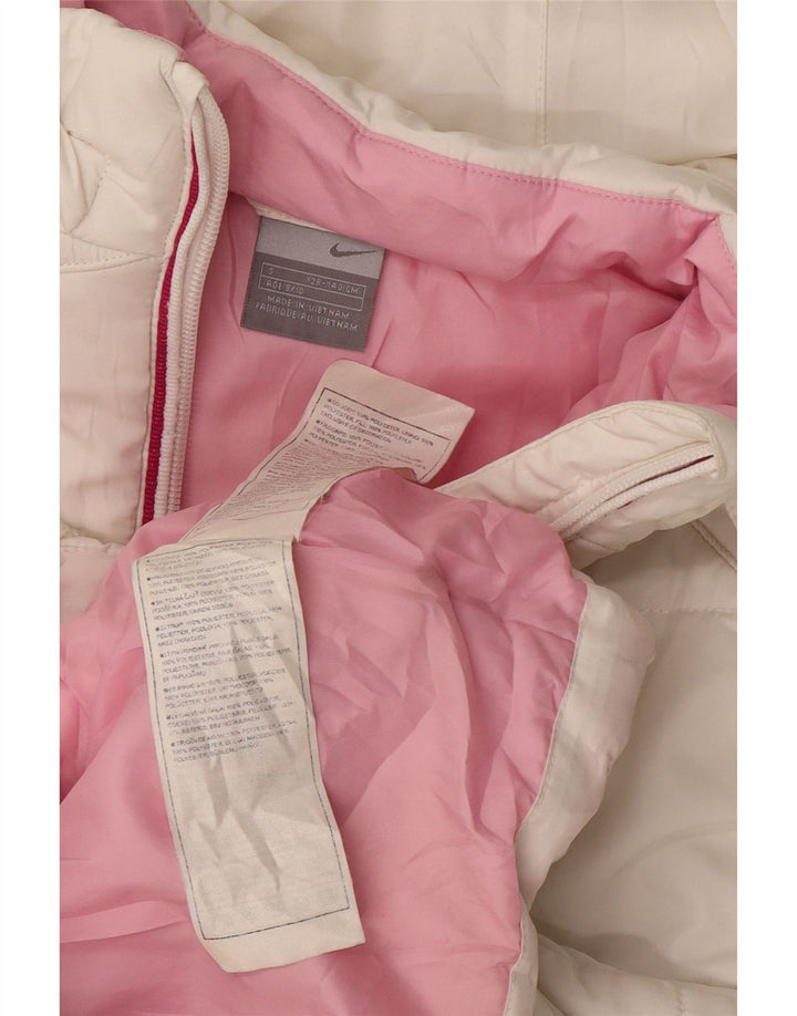 NIKE Jakna s kapuljačom i podstavljenom podstavom za djevojčice 8-9 godina Mala bijela poliesterska