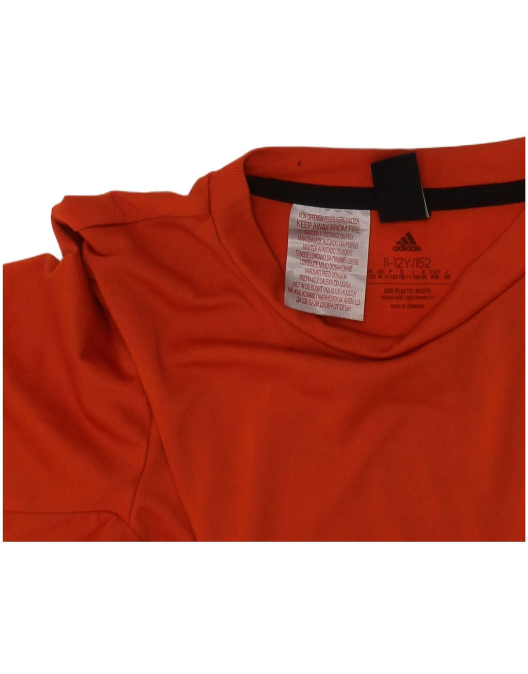 ADIDAS Boys Aeroready T-Shirt Top 11-12 Years Orange Colourblock Poliester