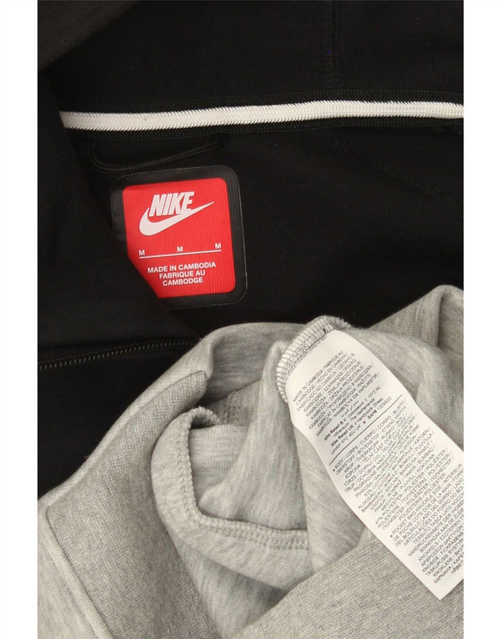 Nike muški pulover s kapuljačom na patentni zatvarač srednje sivi pamuk u blokovima boja