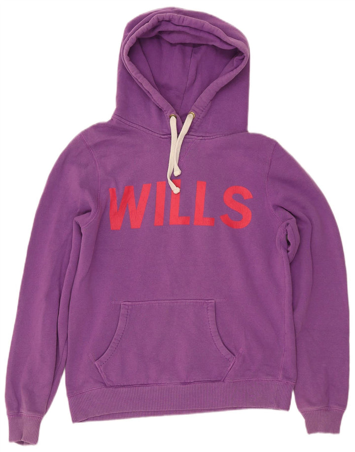 JACK WILLS Ženska majica s kapuljačom s grafičkim motivima UK 14 velika ljubičasta