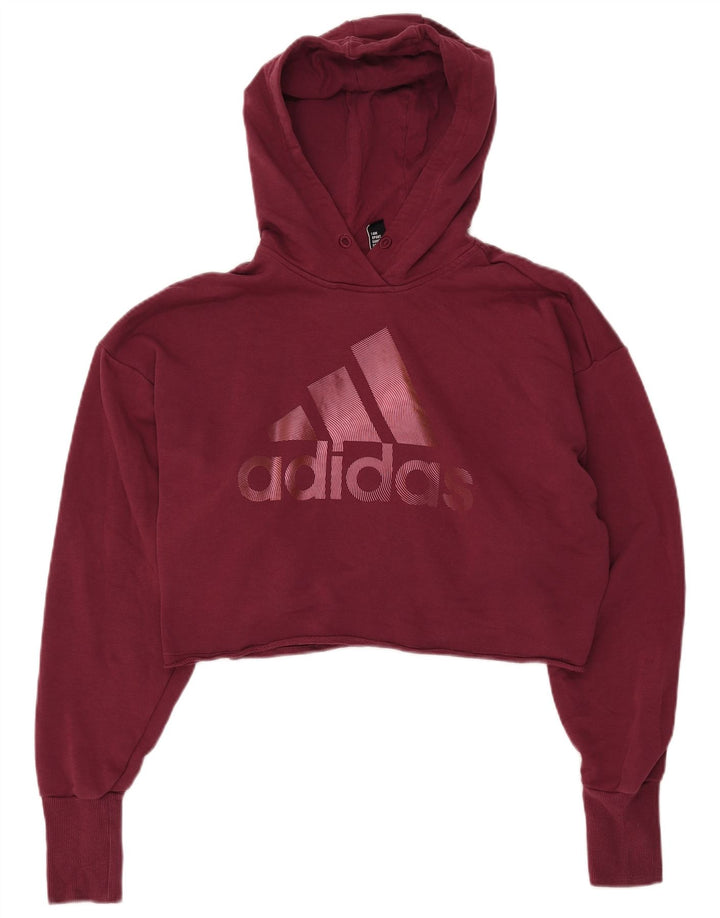 ADIDAS ženska majica s kapuljačom s kapuljačom prevelike veličine UK 8/10, mala bordo