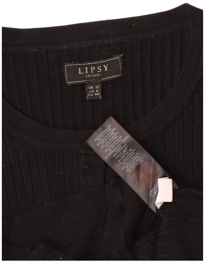 Lipsy ženski kardigan pulover UK 12 Srednja crna viskoza