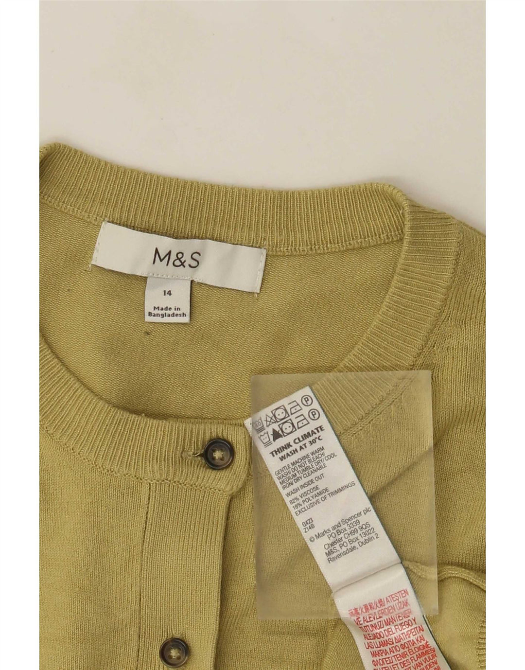 Marks & Spencer ženski kardigan pulover UK 14 Srednje zelena viskoza